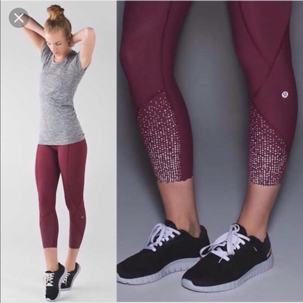 Lulu Lemon Burgundy Tight Stuff Legging Sz 4